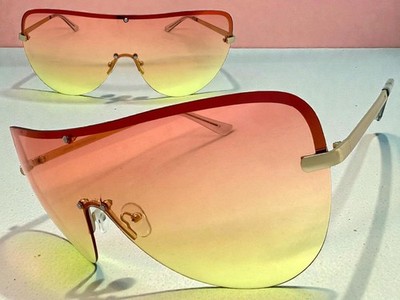 SPEXX Eyewear 4603 Oversized Shield Sonnenbrille Gold Rahmen Orange Linse