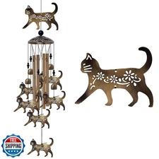 Outdoor Cats Wind Chimes Gifts for Mom - Bronze Memorial Wind Bel