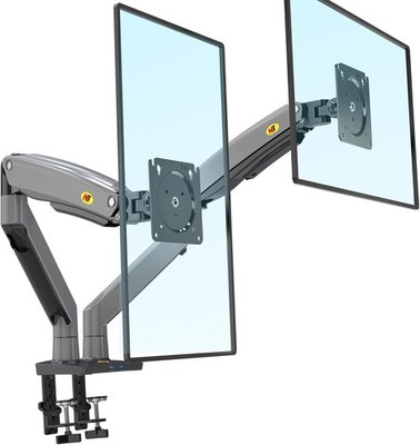 NB North Bayou Dual Monitor Desk Mount Stand Full Motion Swivel Black 