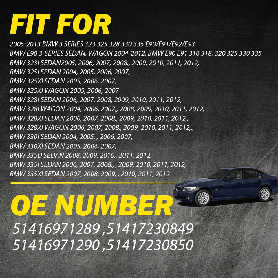 6 piezas manija del panel de la puerta tira cubierta embellecedor para BMW 325xi 328xi sedán vagón 2005-2012 Foto 2 de 4