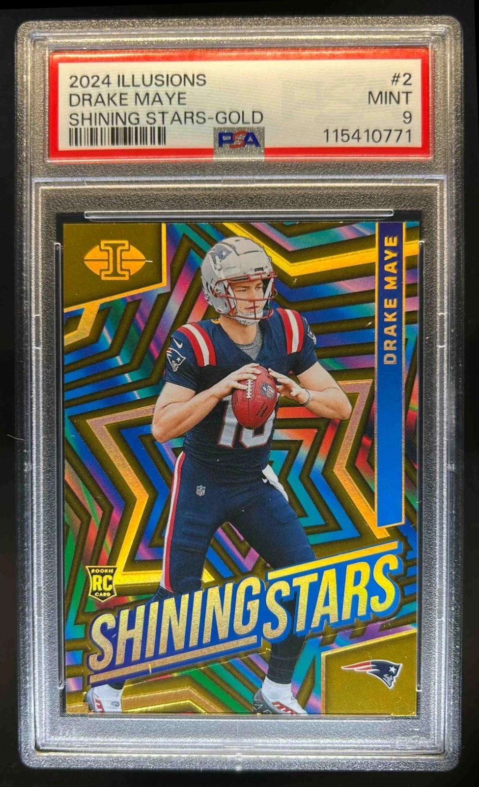 Drake Maye Panini Illusions Shining Stars #2 Gold