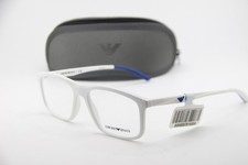 NEW EMPORIO ARMANI EA 3196 5344 MATTE WHITE BLUE AUTHENTIC EYEGLASSES 54-17