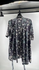 CABERNET Butterfly Kimono Robe Womens Gray Short Sleeve Modal Size Small 
