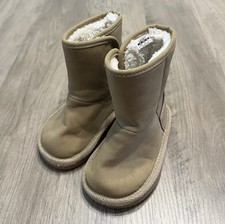 Carters Toddler Girls Boots Sz 4 Faux Suede Fur Hook Loop Closure EUC
