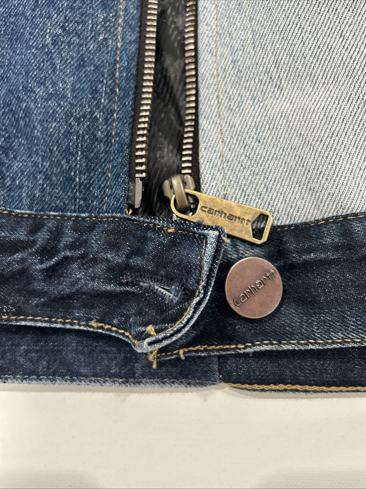 Carhartt Denim Jacket Authentic Patchwork Lined L… - image 6