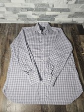 Bonobos Stretch Slim Fit Long Sleeve Shirt Men Neck 16 1/4 34 Burgundy/Blue