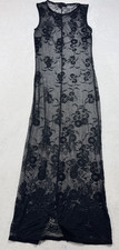 D&G Dolce & Gabbana Black Floral Lace Maxi Dress Sleeveless Italian IT 42 S /M