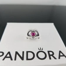New Pandora Disney Parks Mickey Heart Hands Silver Charm