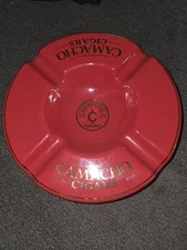 Camacho Cigar BLACK Ceramic Large Round Ashtray 8" Diameter 