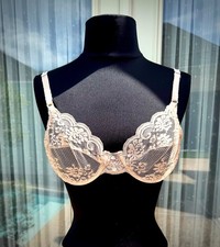 Vintage WARNER'S Floral Lace Underwire Bra Back Closure Beige 34B EUC