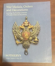 Sotheby’s Catalog War Medals Orders And Decorations 5/11/99