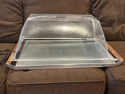 #ad Vintage Salton Hotray Food Warmer H 150 MCM Electric Tray Walnut Handle Dome Lg $60.00