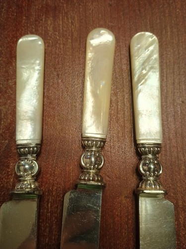 7 Pc Sterling Flatware Knifes & Forks Pearl Handles GUC Antique Intricate - Picture 7 of 13