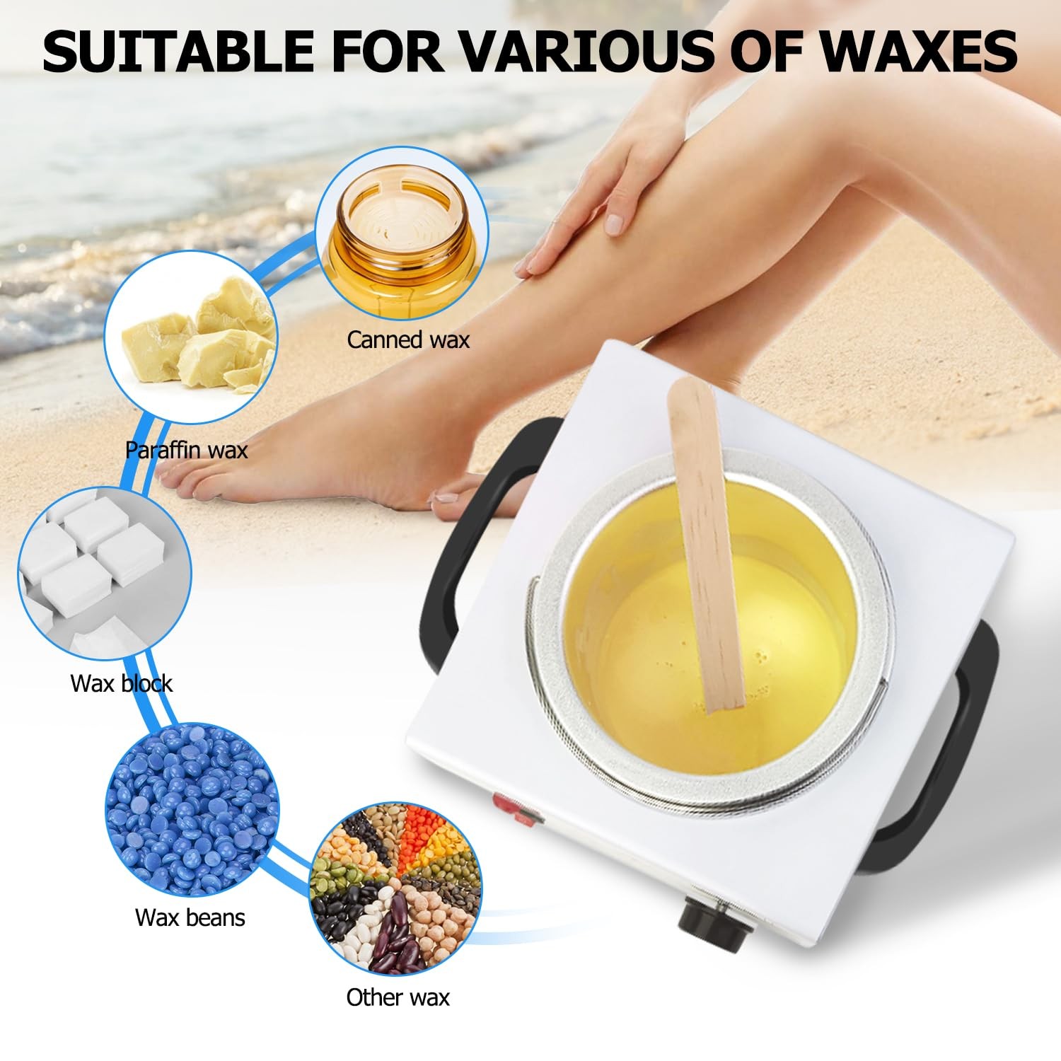 Single Wax Warmer Professional Electric wax Heater for Hair Removal- Wax Pot ...