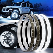 4x 15.5'' 5-Row Wheel Rings Lights Strobe Pure White LED Rim Light for Car Truck