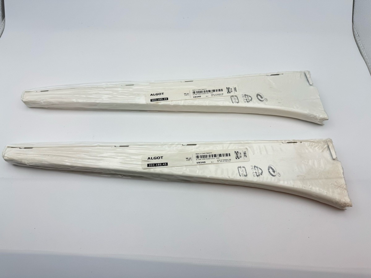 2 IKEA ALGOT White Steel Shelf Brackets 19240 (1647) 38 cm 15