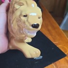 Beige Glossy Ceramic Lion Figurine Statue, Lying Down — photo 2