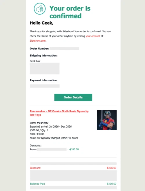 PREORDER Hot Toys Peacemaker Sixth Scale DC Figure TMS166 - Image 2 of 2