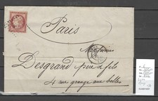 France - Lettre  Yvert 6 - Ceres 1franc - Lyon pour Paris - 1852 - Margé