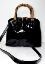 GUCCI Bamboo 2way Hand Bag/Crossbody Leather AUTHENTIC