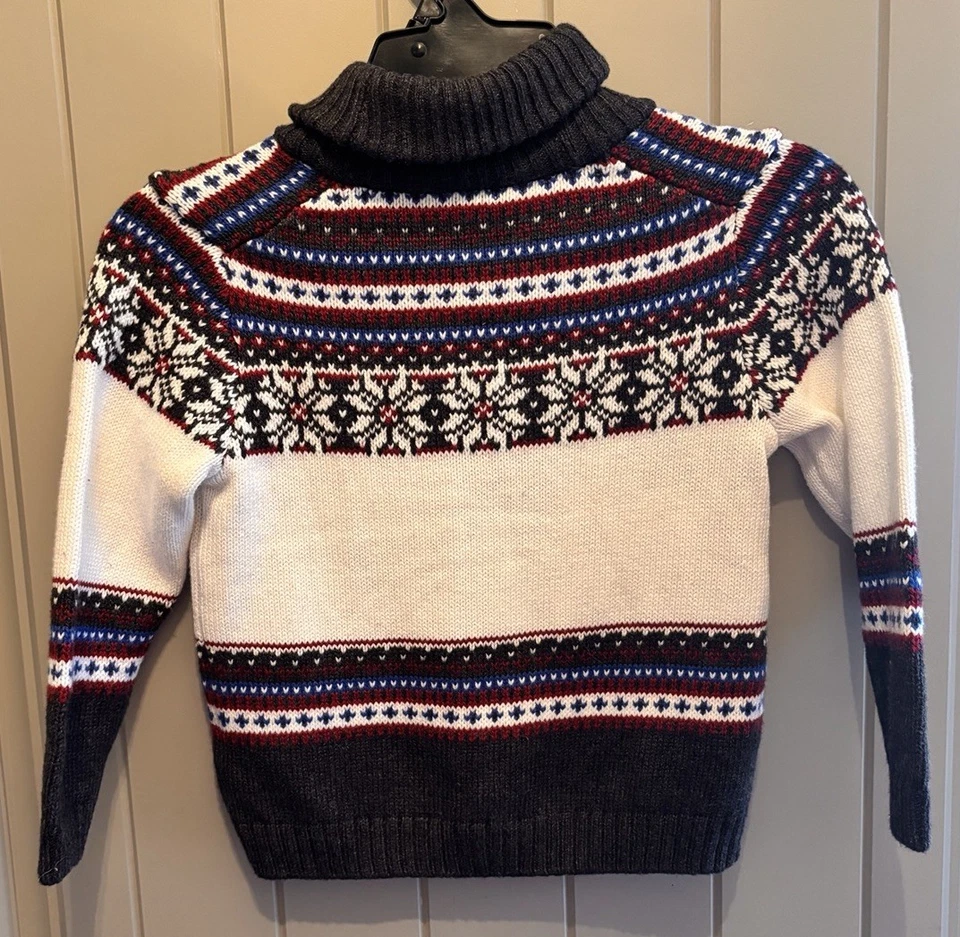 NUEVO CON ETIQUETAS JANIE and JACK Chal Cuello Cárdigan Suéter Fair Isle Navidad Vacaciones 3T Foto 2 de 2