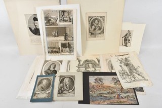 C35E37 bundle engravings mostly portraits including Theatrum Europeanum including Merian around 1682