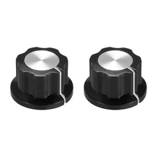 2pcs 6.4mm Shaft Hole Potentiometer Control Rotary Knobs Effect Pedal Knob Black