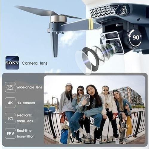 Brushless Motor Drone, 40+ mins Flight Time, Wi-Fi FPV, 120°Wide-Angle 4K HD Cam - Picture 4 of 10