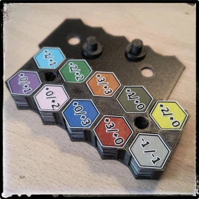 Compteur tampon / jeton / marqueur avec boîte de rangement compatible avec Magic (MTG) - Photo 1/4