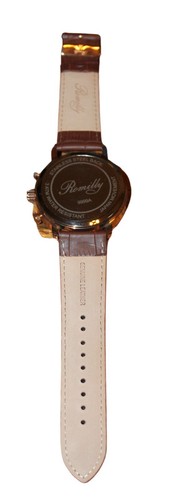 Romilly Mens Automatic Analog Watch rose gold Case Brown Leather Multi Function - Picture 4 of 4
