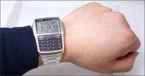 Orologio CASIO DATA BANK CALCULATOR DBC-32D-1ADF Calcolatrice Acciaio Vintage DD - Immagine 3 di 3