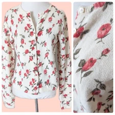 Vintage Moda International Cardigan Medium Angora Wool Blend Button Down Cream