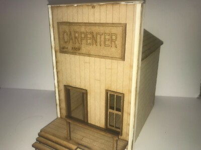 Large scale 40mm+ Old West Carpenter shop building, Unpainted kit.