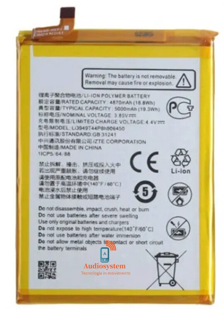 Batteria Al Litio Per VODAFONE 547 ZTE – 850 MAh, Ricaricabile, Compatibile E Ad Alta Efficienza
