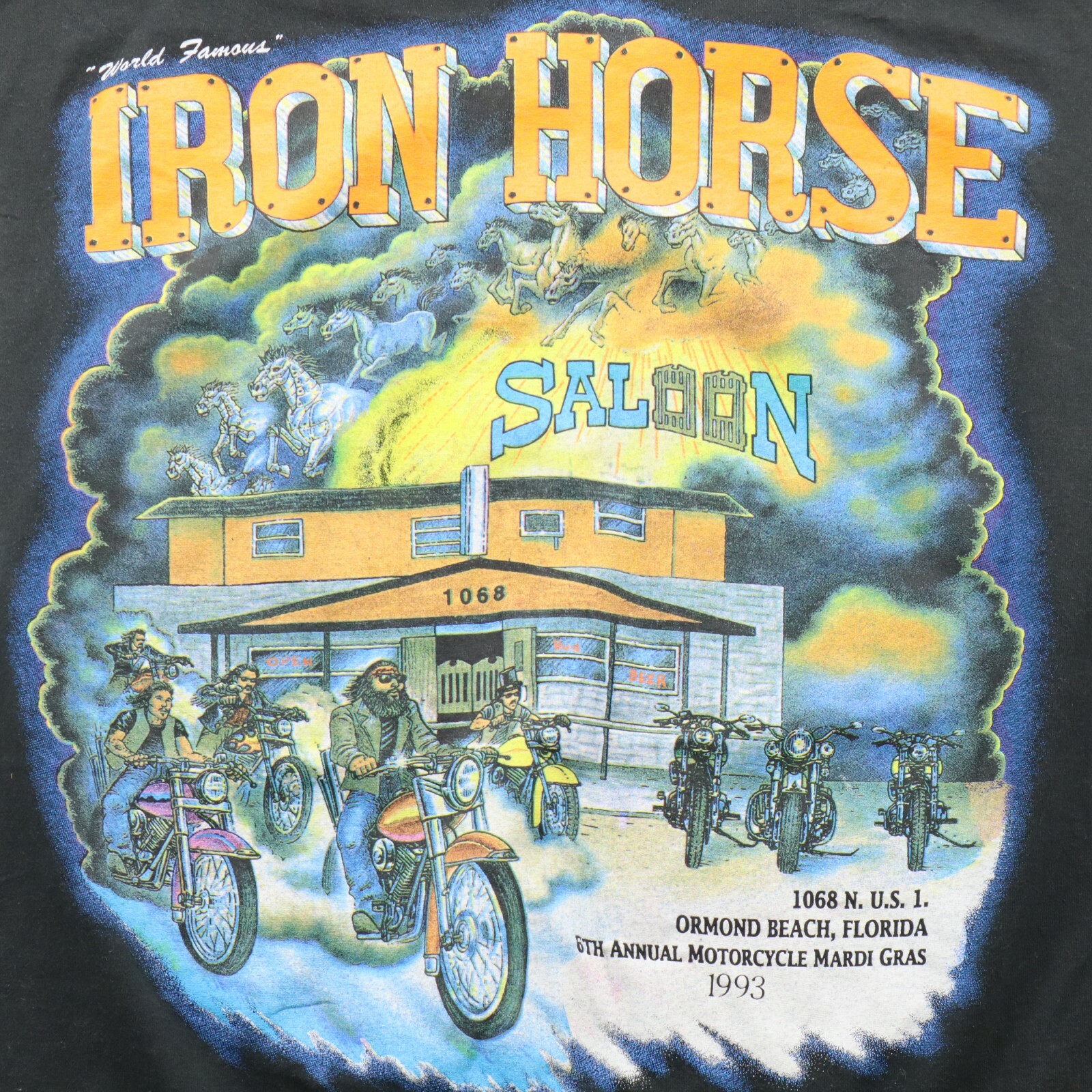 Iron Horse Saloon Bike Week LARGE 1993 T Shirt Mens B… Gem