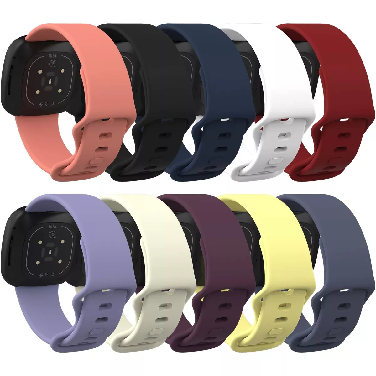 For Fitbit Versa 4/3 Sense Silicone Strap Wristband Replacement Watch Band  Sport