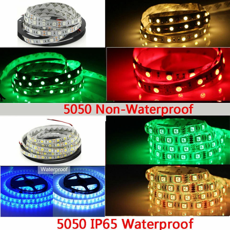 5M 300 LED Strip Light SMD 3528 5050 5630 RGB/White Flexible+Remote+Power Supply - Image 4 of 4