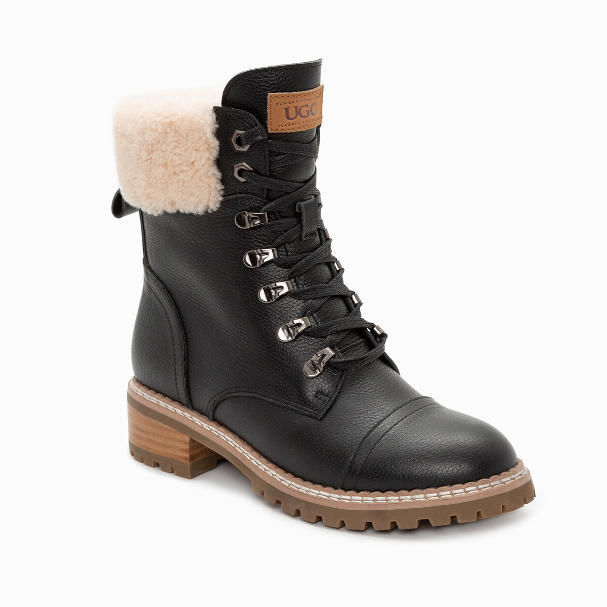 Ugg Lyric Ankle Zip Boots Brand New in Beige Tan and Black Colors Wool Lining