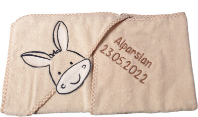 Kapuzentuch mit Name Babyhandtuch Kapuzenbadetuch Babybadetuch bestickt NEU