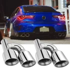 For Acura TLX 15-25 2x 2.5" In 4" Out Dual Wall Exhaust Tips Stainless Slant Cut