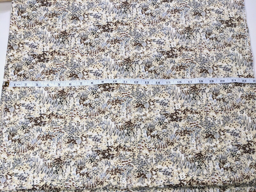 Vintage Sewing Fabric Brown Floral Print 70's Earth Tones Nature Print 5 Yard - Picture 6 of 9