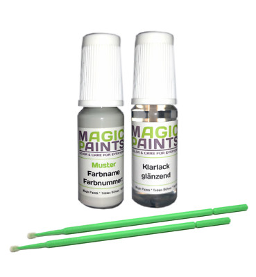 Lackstift Set geeignet für Audi / VW, LB9A / B9A Candyweiß + Klarlack + Anleit.