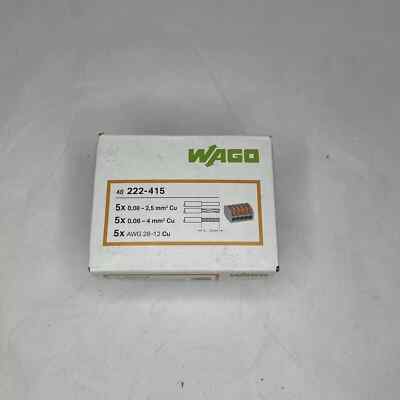40 X 222-415 ORIGINAL WAGO 5-FACH FEDERHEBEL KABEL DRAHTKLEMME STECKER BLOCK