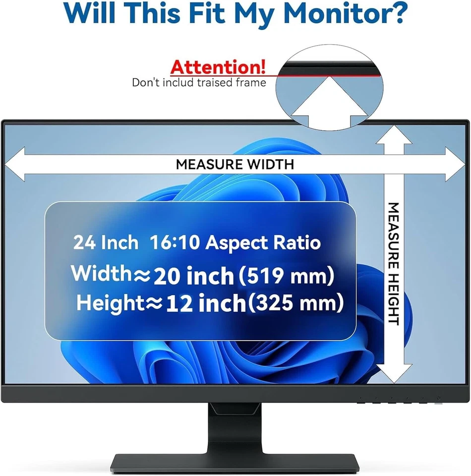 2X IPROKKO 24”/16:10 Widescreen Computer Monitor Privacy Screen Filter Protector - Image 4 of 4