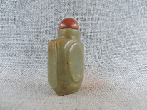 Antike chinesische handgeschnitzte Natur Hetian Jade Schnupftabakflasche - Bild 3 von 9