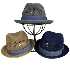 Epoch Premium Men's Vented Fedora Dress Casual Hat Natural 100 Paper Braided
