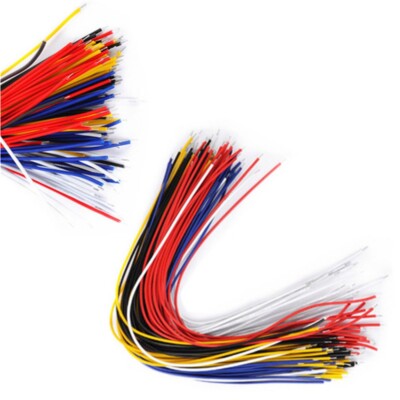 100PCS NEW Color Flexible Two Ends Tin-plated Breadboard Jumper Cable Wires 20CM