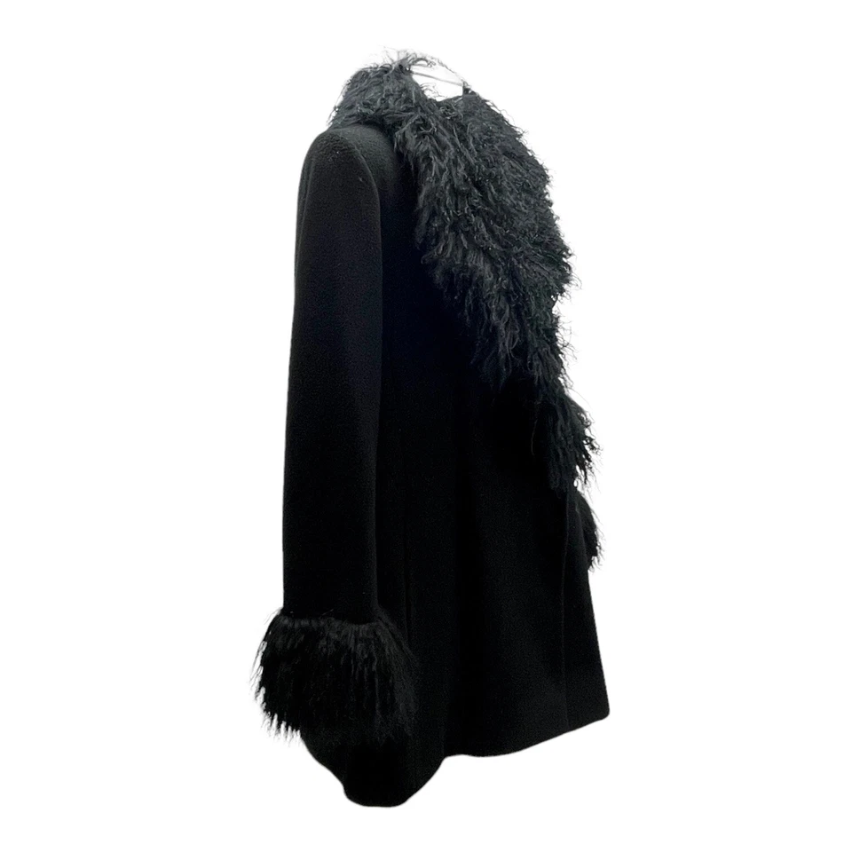 Винтажный 90-х экспресс женщин M пенни переулок бушлат меховой воротник ягнят шерсти куртка - Изображение 3 из 4