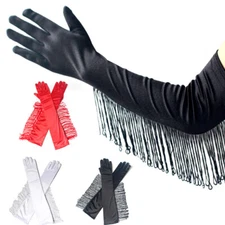 Women Sexy Long Short Gloves Fingerless Lace Mesh Fishnet Long Party Fancy Dress