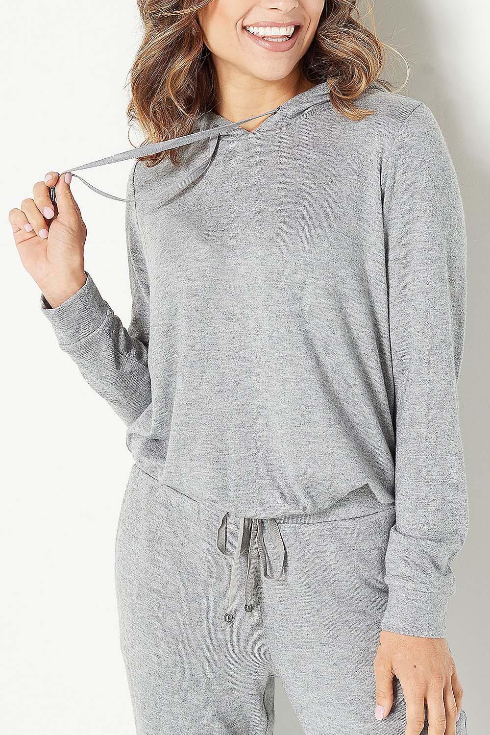 Вязаная толстовка с капюшоном Susan Graver Lifestyle Cashmoozie из кашемира Хизер Грей